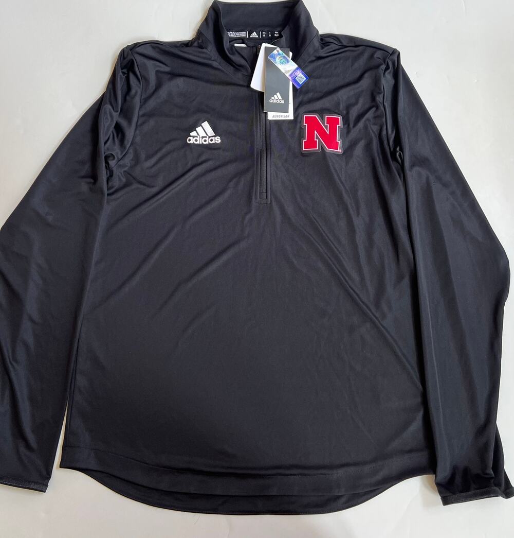 Adidas Mens University of Nebraska Cornhuskers 1/4 Zip Knit Pullover GE2454 Sz S